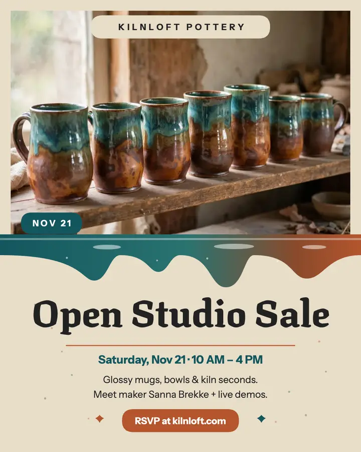 Kilnloft glaze studio sale post template