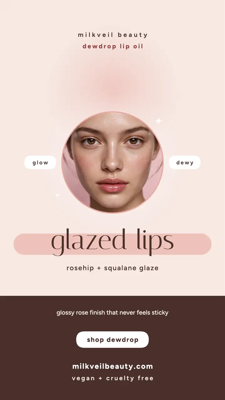 Milkveil Dewdrop glazed lip story template