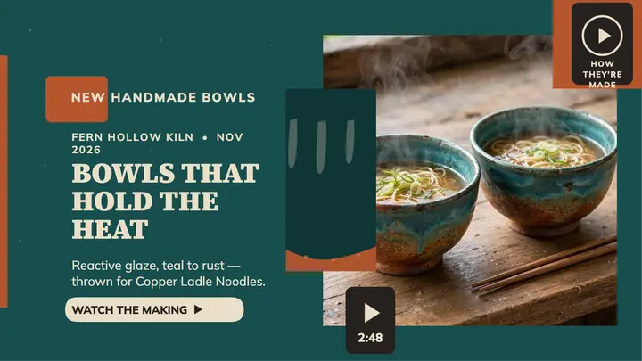 Copper Ladle glazed ramen bowls story template
