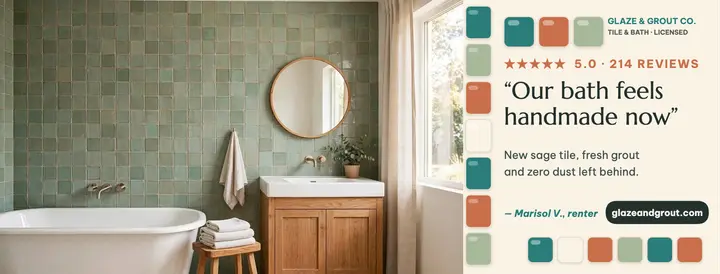 Glaze and Grout bath remodel review cover template