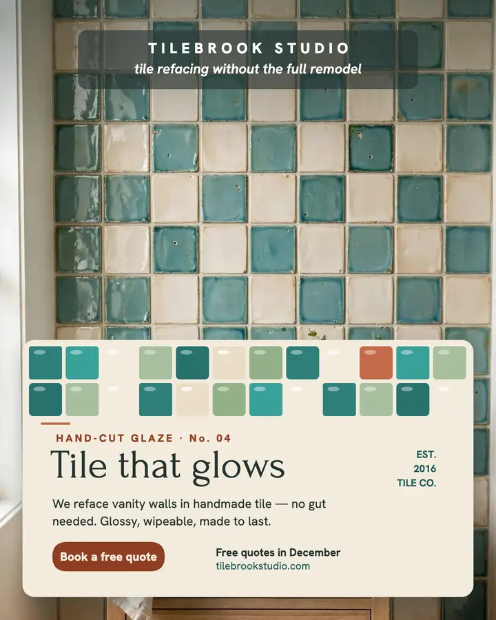 Tilebrook glazed tile bath post template