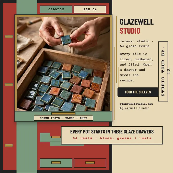 Glazewell Studio drawer wall tour post template