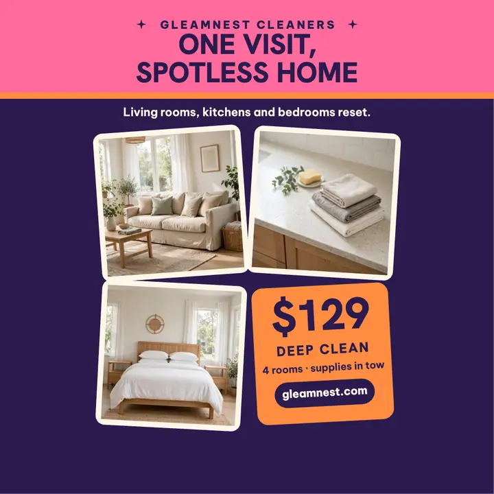 Gleamnest tilted deep clean collage template