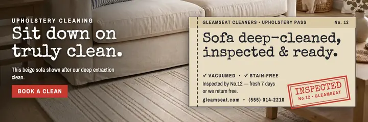 Gleamseat sofa cleaned and inspected header template