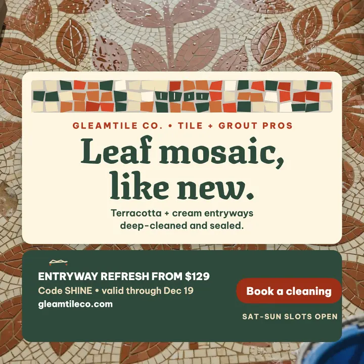 Gleamtile mosaic tile cleaning promo template