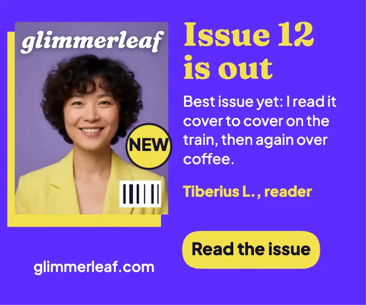 Glimmerleaf issue 12 reader review ad template