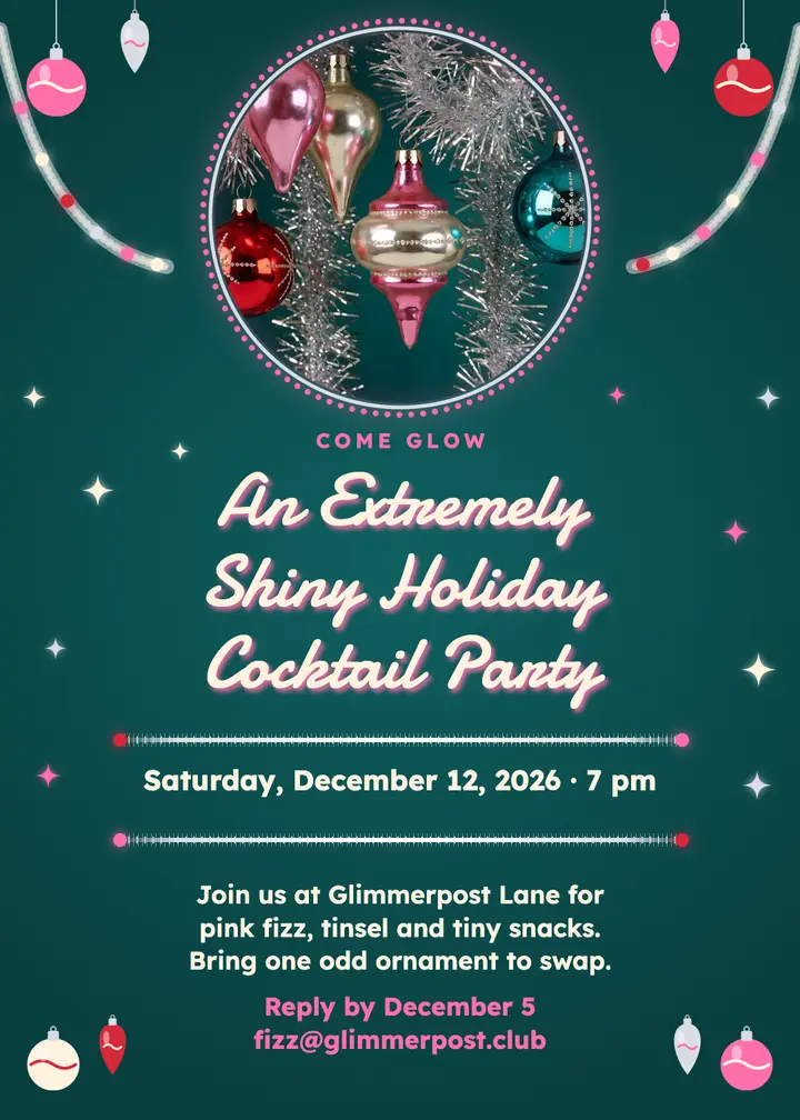 Extremely shiny holiday cocktail party invitation template