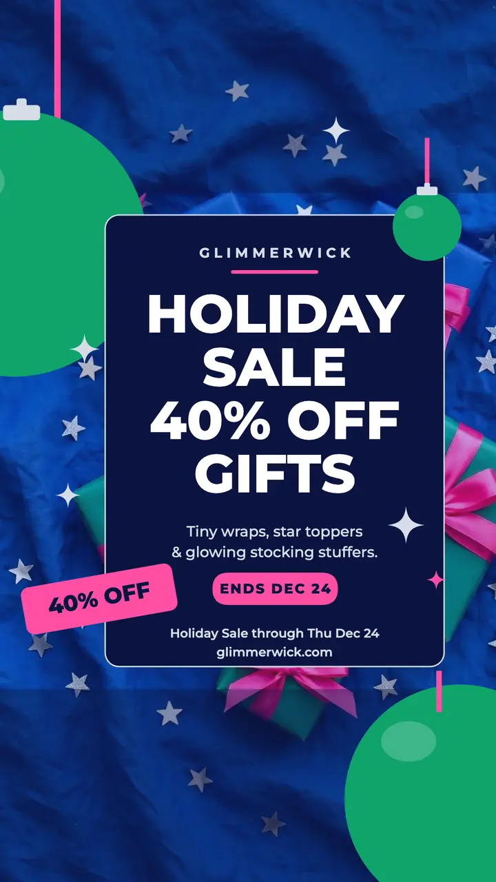 Glimmerwick cobalt Christmas sale story template