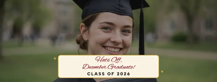 Glitter December graduate cover: graduation facebook cover template