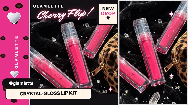 Glamlette Cherry Flip lip kit thumbnail template