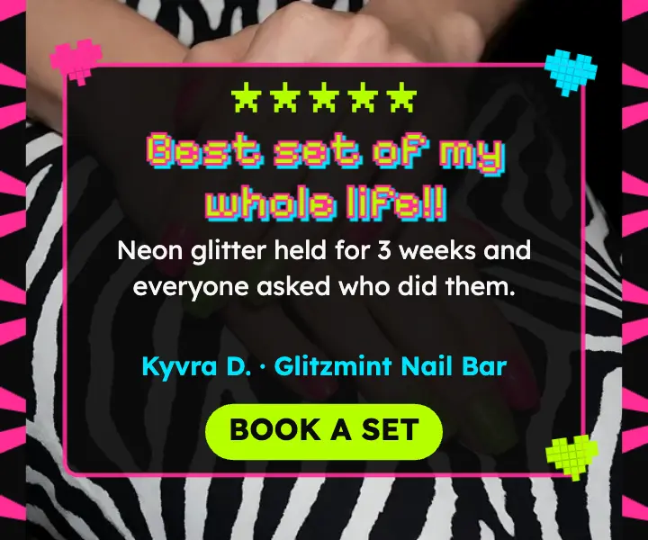 Glitzmint Nail Bar glitter nails review ad template