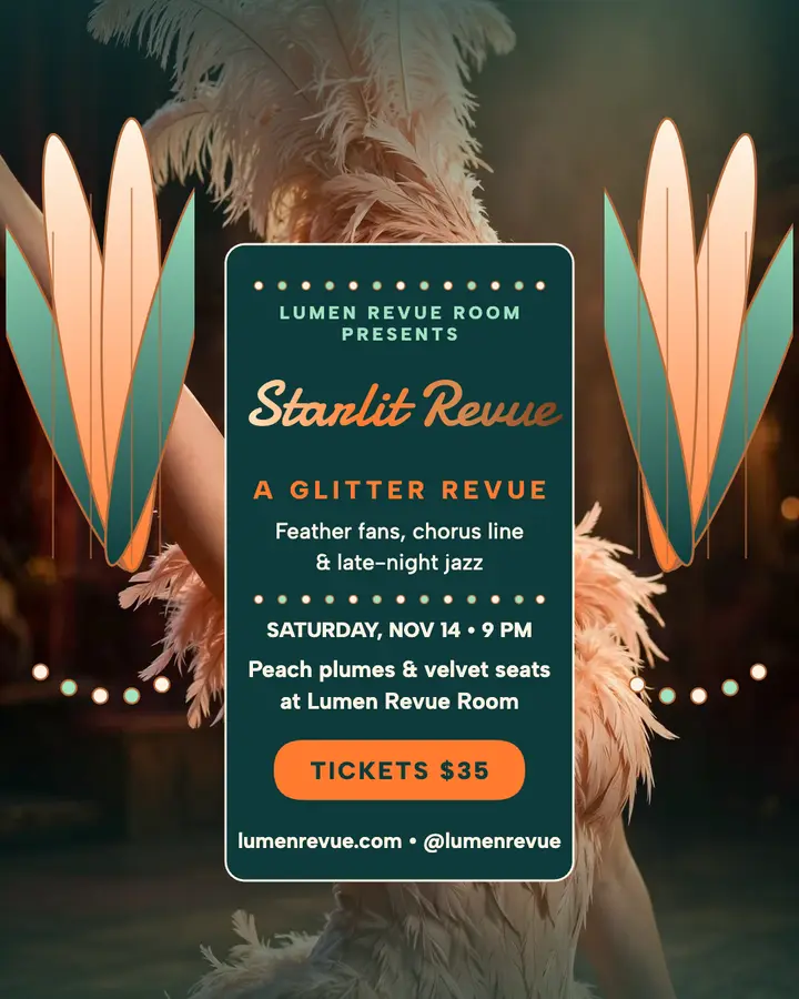 Starlit Revue glitter cabaret night post: cabaret revue night post template