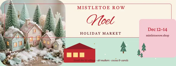 Mistletoe Row holiday market glitter cover: holiday market facebook cover template