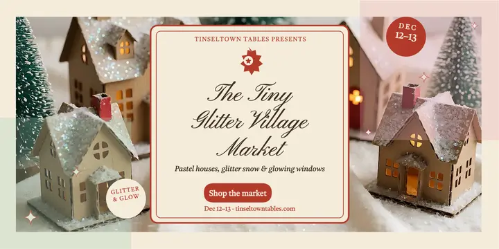 Tinseltown Tables glitter village market post template