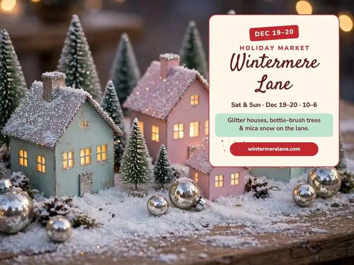 Wintermere Lane holiday market slide: holiday market slide template