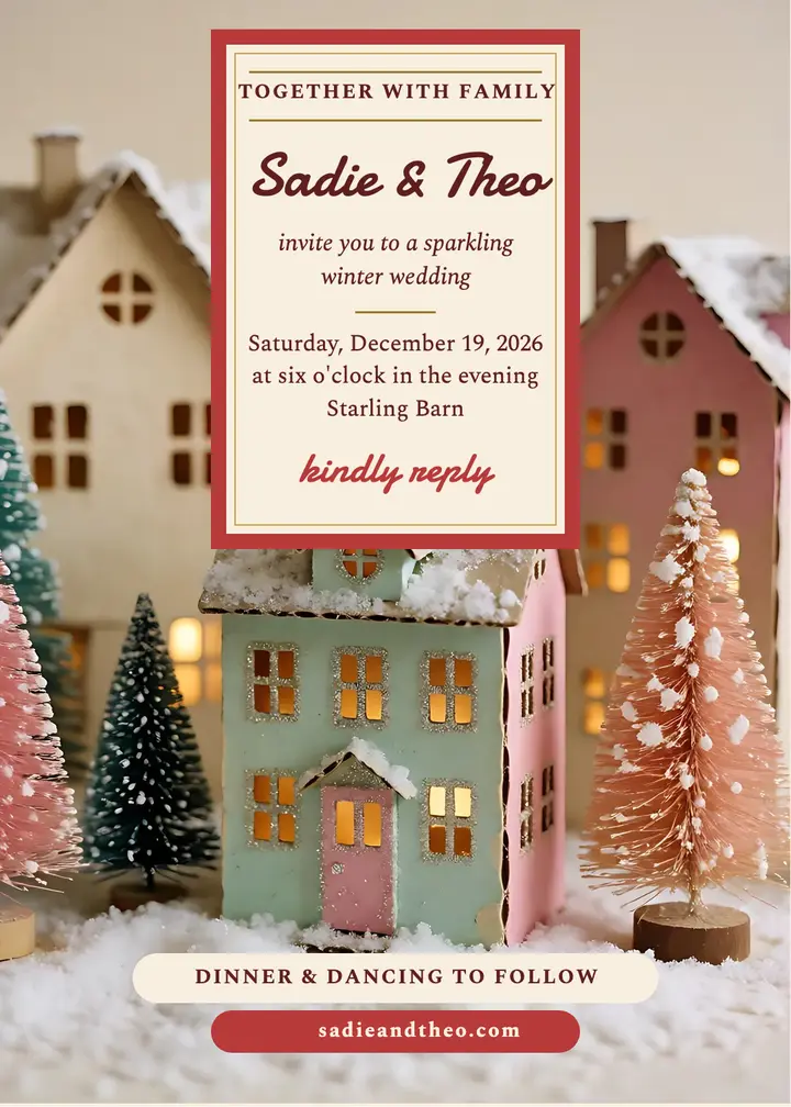 Sadie and Theo glitter village invite template