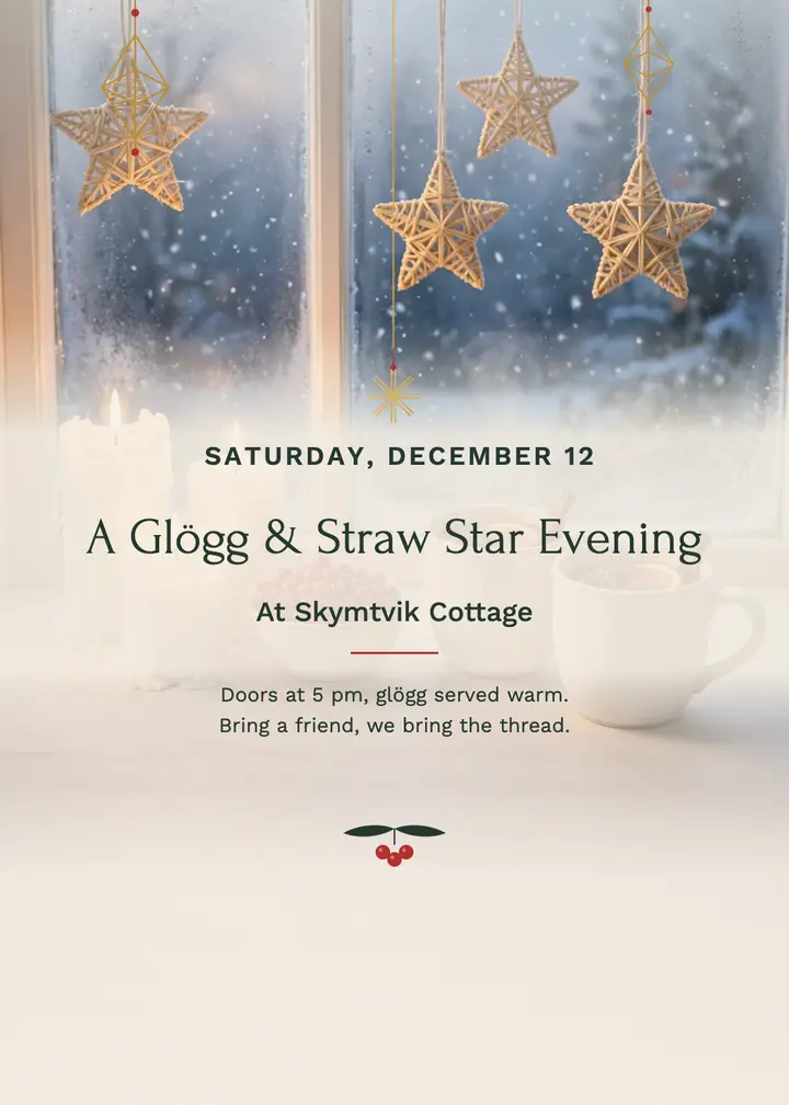 Glögg and straw star evening invitation template