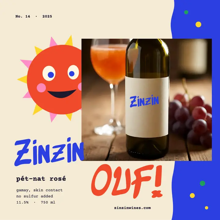 Zinzin pet-nat rosé release template