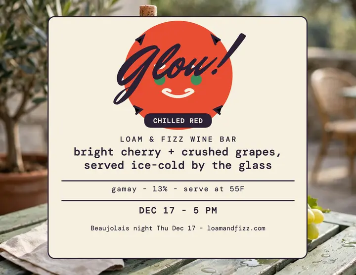 Loam and Fizz chilled glou pour flyer template