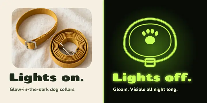 Gloam glow-in-the-dark dog collar X post template