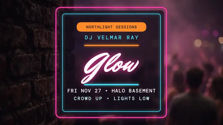 Glow late-night DJ set neon thumbnail template