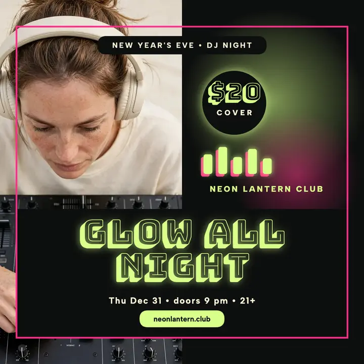 Neon Lantern Glow All Night DJ post template