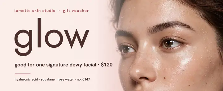 Lumette glow facial gift voucher: facial gift voucher template