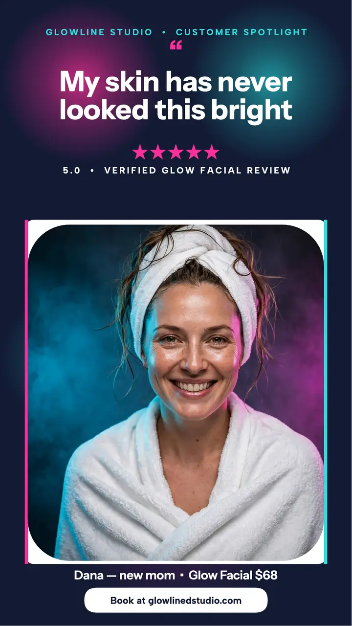 Glowline Studio glow facial review story template