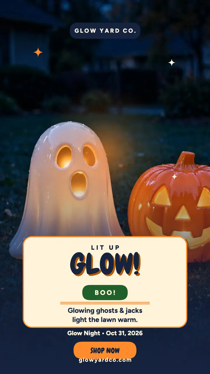 Glow Yard glowing ghosts story template