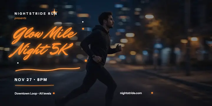 Nightstride Glow Mile night run post template