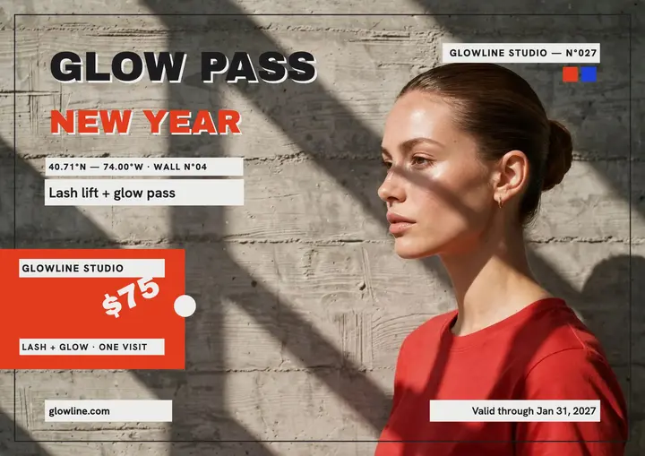 Glowline New Year glow pass certificate template