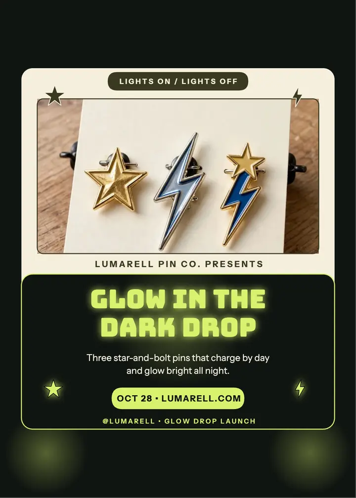 Lumarell glow pin drop invitation template