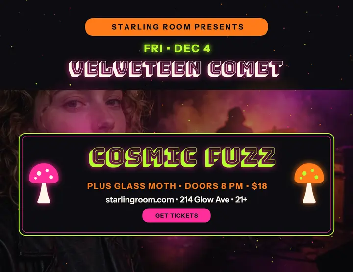 Velveteen Comet psych rock night flyer template