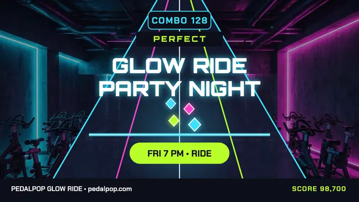 Pedalpop glow ride party thumbnail template