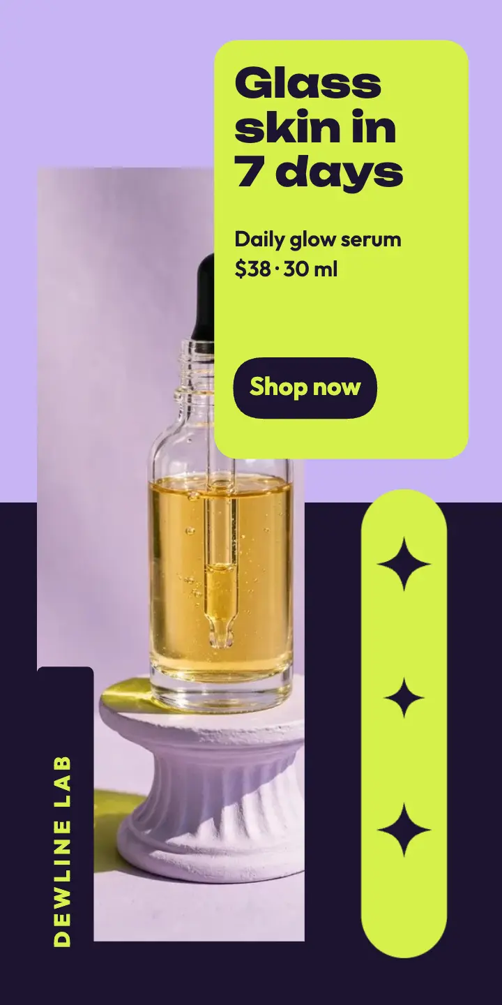 Glass skin serum ad template