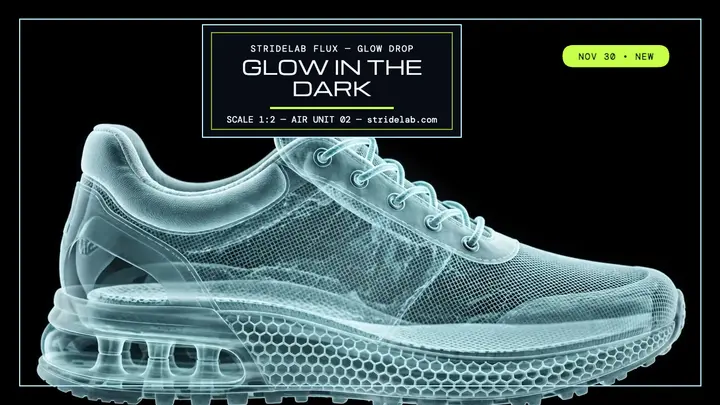 Stridelab Flux glow shoe x-ray thumb template