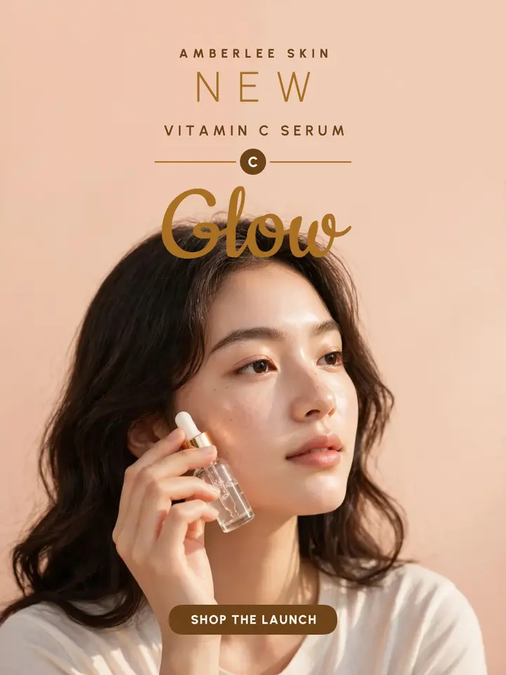 Glow skincare serum post template