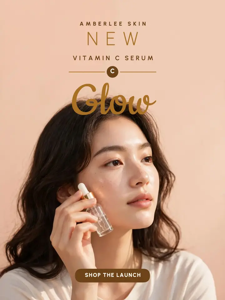Glow skincare serum post template