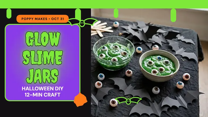 Glow slime jars Halloween thumbnail template