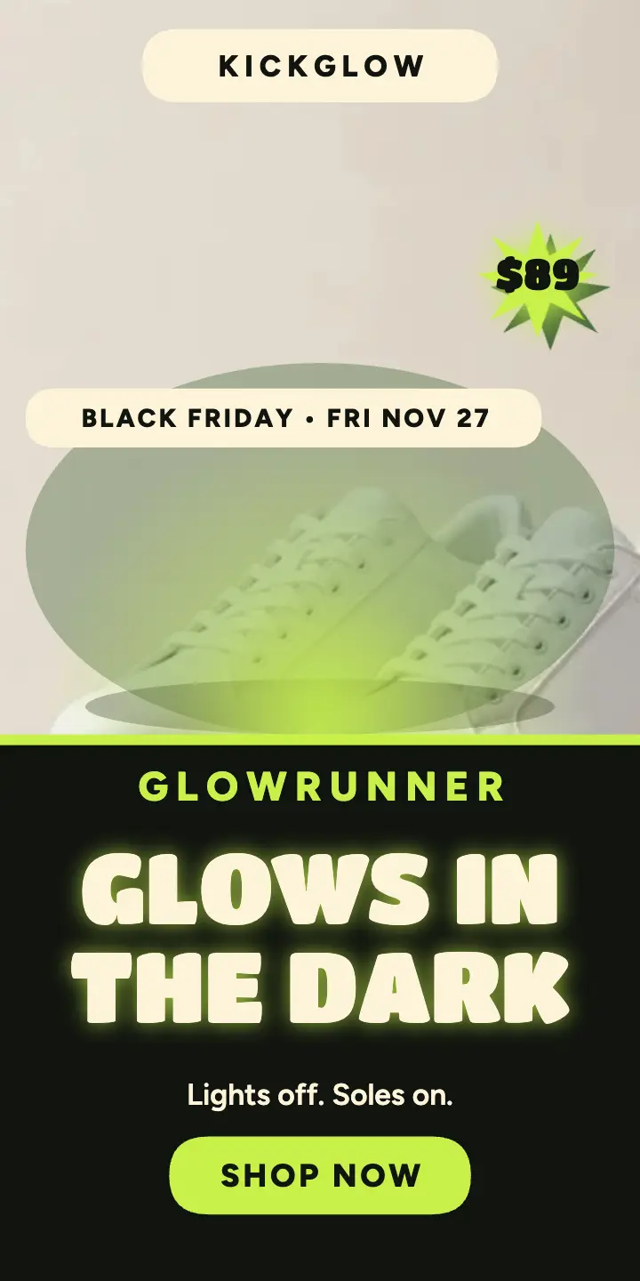 Kickglow Glowrunner Black Friday ad template