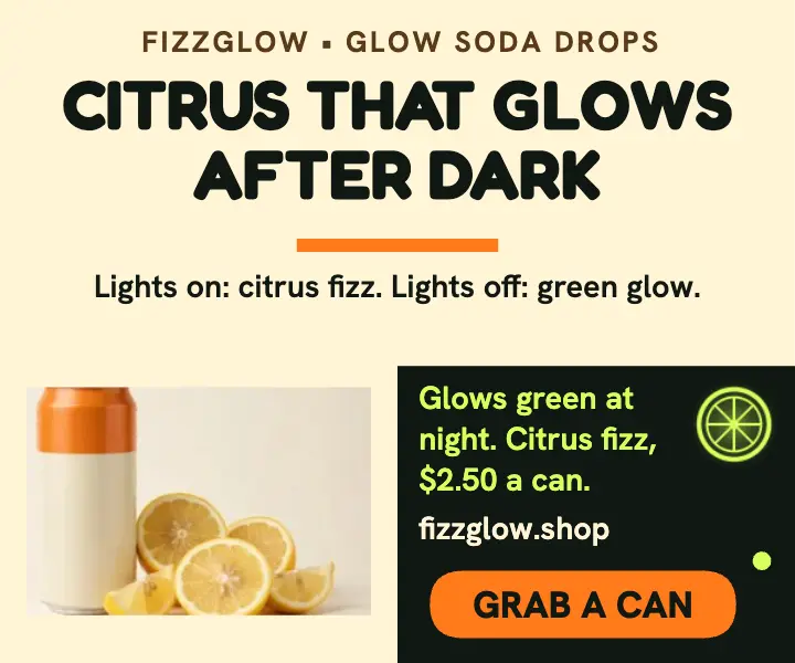 Fizzglow glow soda drop ad template