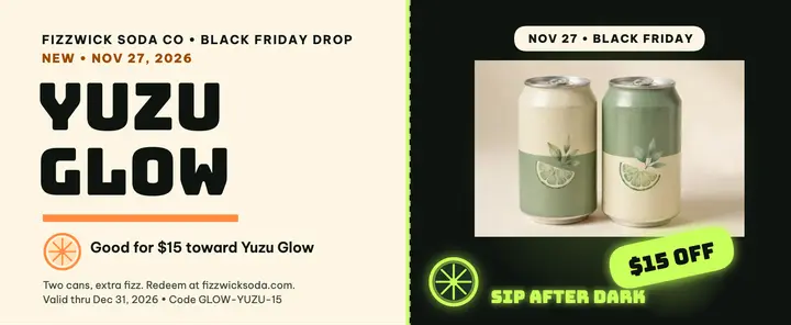 Fizzwick Yuzu Glow soda voucher template