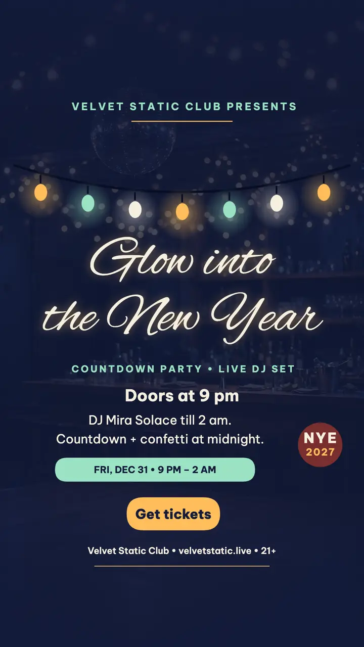 Velvet Static countdown DJ story template