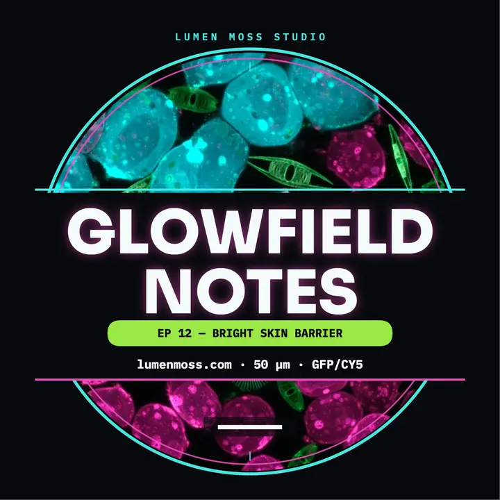 Glowfield Notes skincare podcast cover template