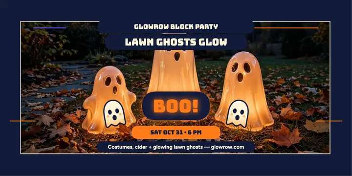 Glowrow glowing ghost block party post template