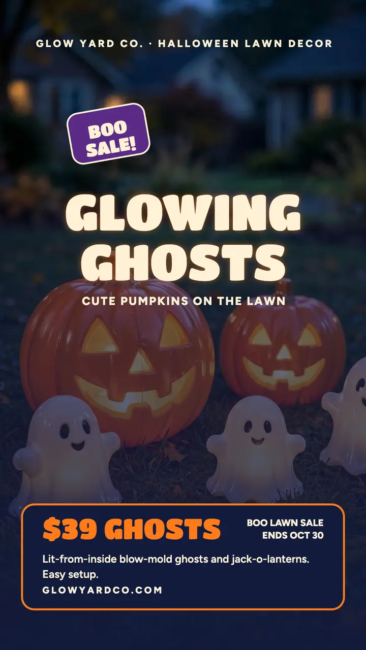 Glow Yard Halloween lawn sale story template