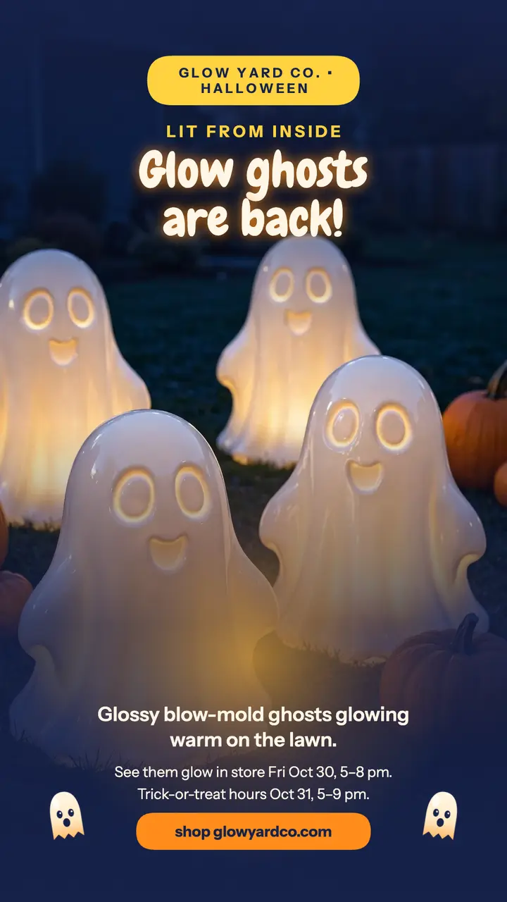 Glow Yard glowing ghost story template