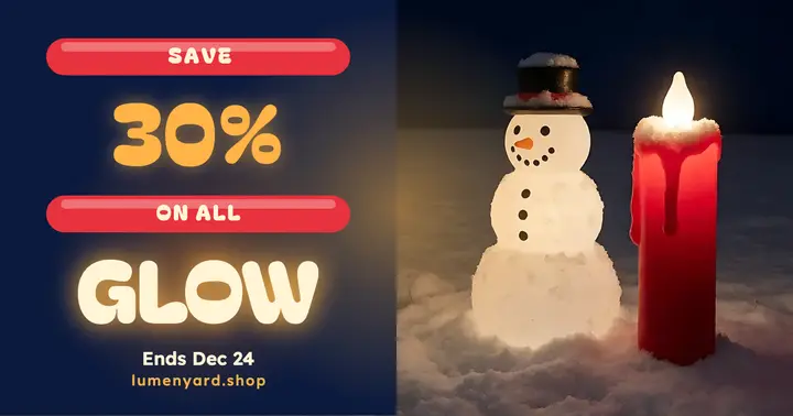 Lumenyard glowing snowman holiday sale post template