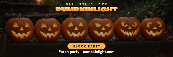 Pumpkinlight Halloween porch party header template