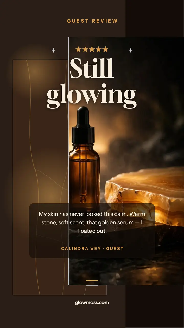 Glowmoss Spa glowing review story template